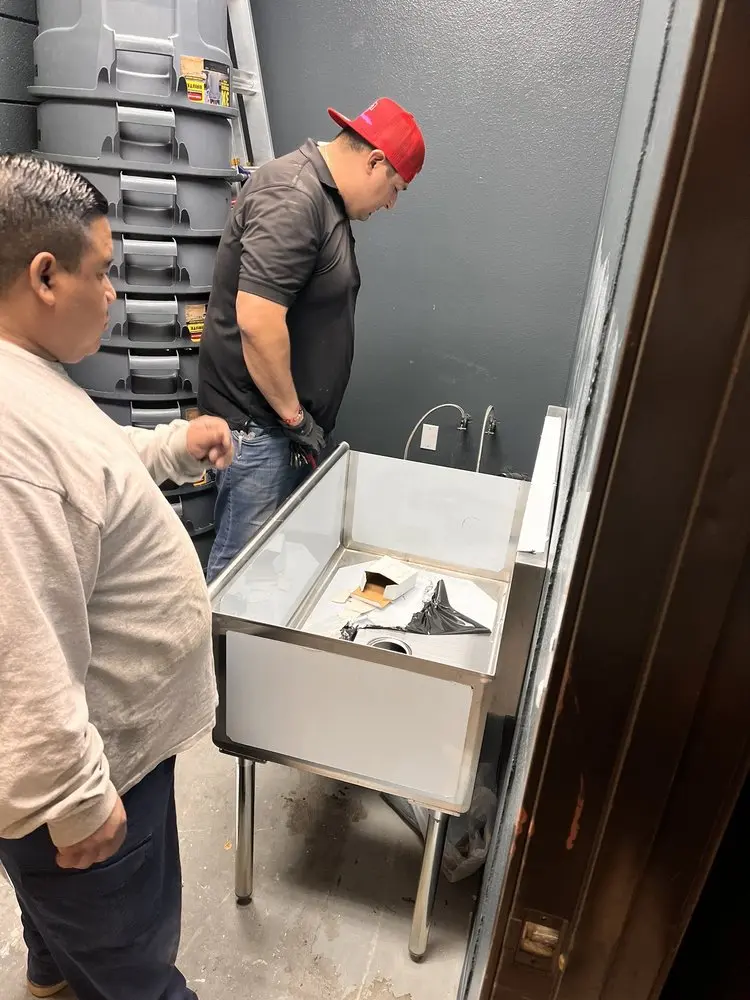 Commercial plumbing and sink installation in Kirkland